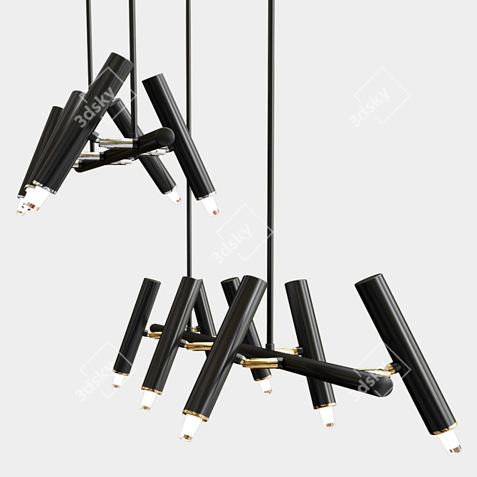 Elegant Leeds Pendant Lights 3D model image 2