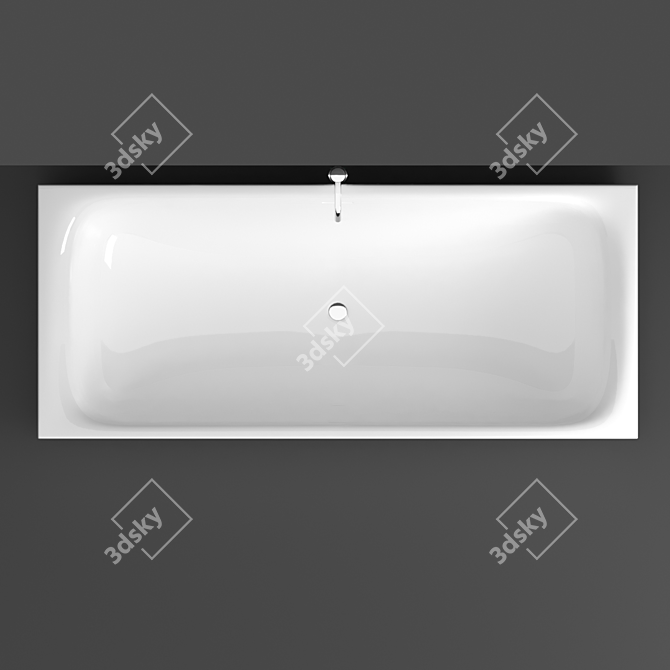 Clou Hammock: Standalone Acrylic Bathtub with Overflow and Siphon 3D model image 4