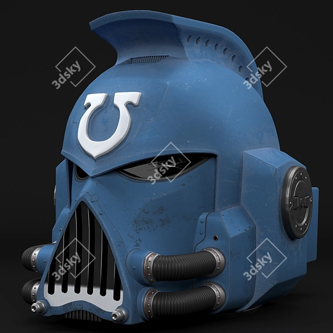 Warhammer 40K Marine Helmet: Battle-Ready 3D model image 1