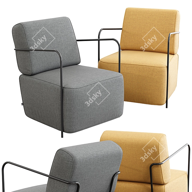 Kave Home Mustard Gamer Armchair 3D model image 1