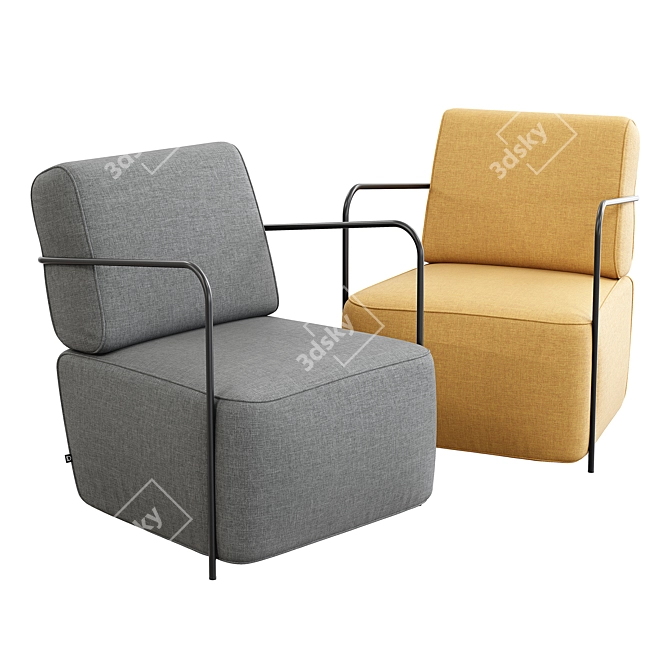 Kave Home Mustard Gamer Armchair 3D model image 2