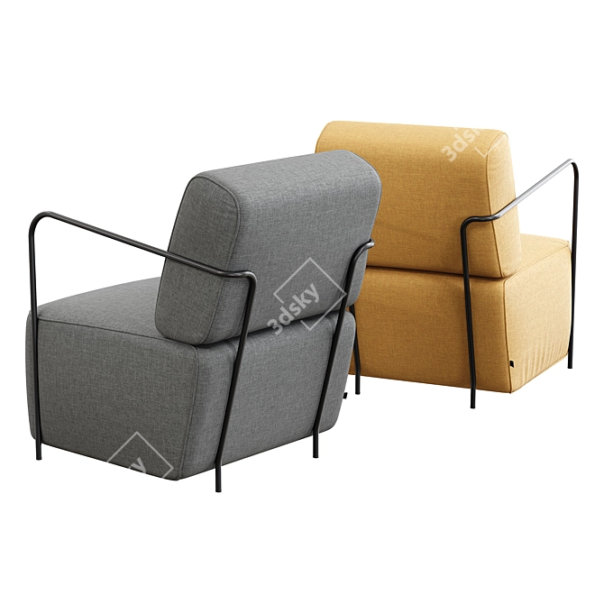 Kave Home Mustard Gamer Armchair 3D model image 3