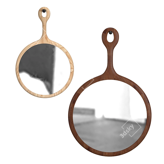 Sophia Industrial Loft Wall Mirror 3D model image 1