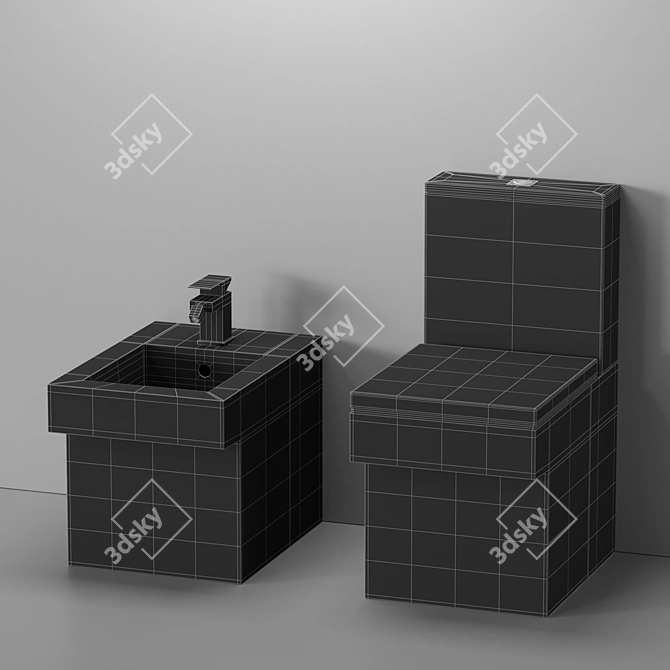 Modern Cube Design for Your Bathroom 3D model image 5