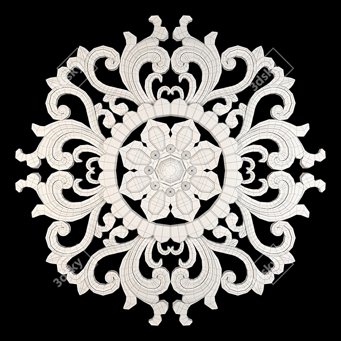 Elegant Wall Rosettes: Distinctive Decor 3D model image 4