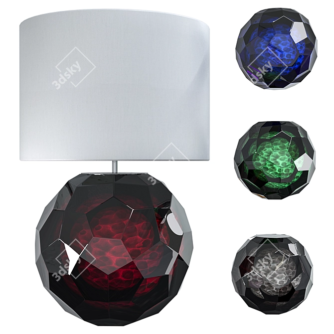 Muranese Glass Faceted Ball Lamp 3D model image 1