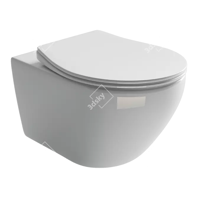 Ceramica Nova Pearl Hanging Toilet (CN8001) - Animated Lid and Seat 3D model image 1