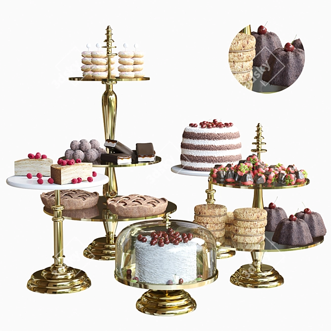 Delicious Desserts: Cake, Pie, Pastry, Muffin 3D model image 1