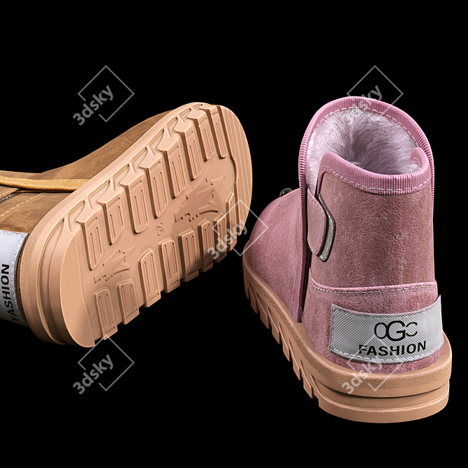 Winter Cartoon Kids Boots 3D model image 3