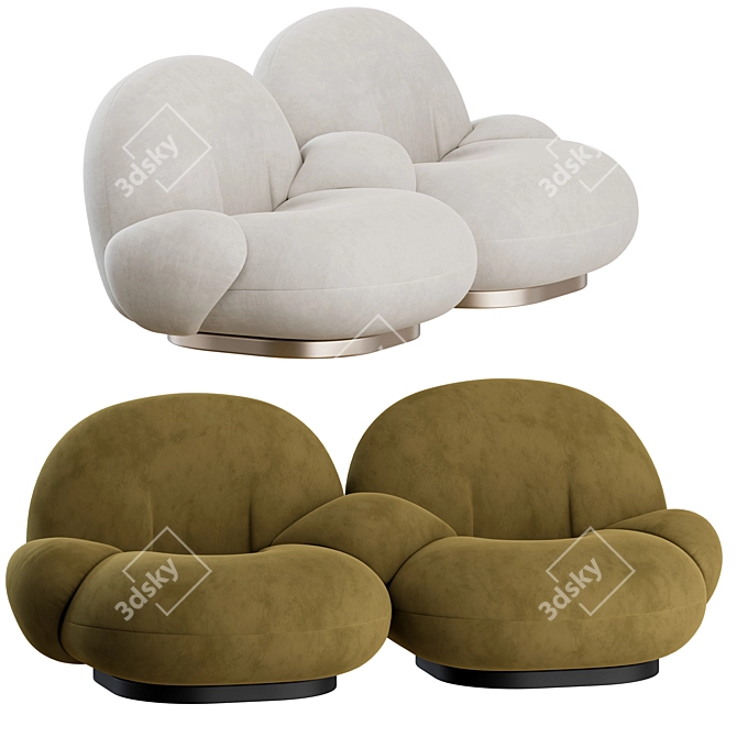 Pacha 2 Seater Sofa: Stylish Comfort by GUBI 3D model image 5