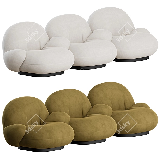 GUBI Pacha 3-Seater: Elegant & Comfortable Sofa 3D model image 2