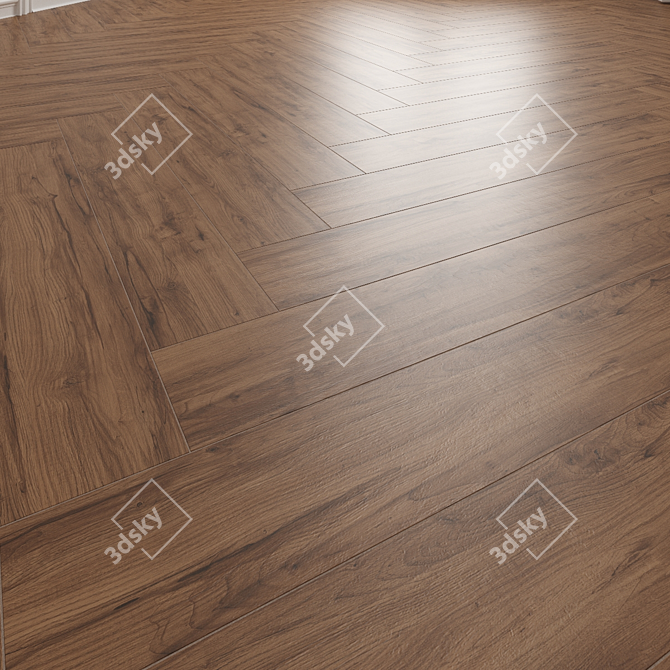 Aurora Brown Wood Textured Floor Tile 3D model image 3