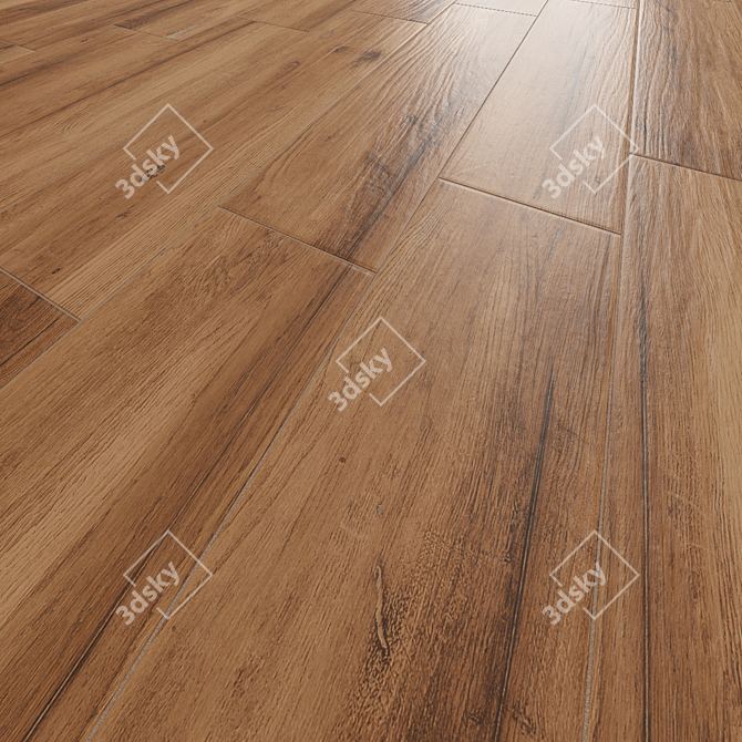 Kraftgold Beige Wood Floor Tile 3D model image 4