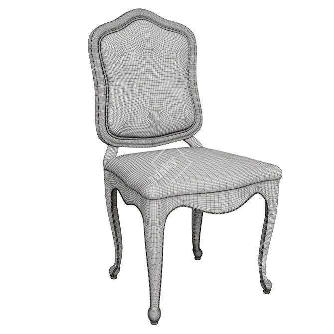 Elegant Wooden Chair with Fabric Upholstery 3D model image 5