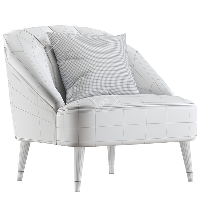 Luxury Gold Velvet Accent Chair 3D model image 5