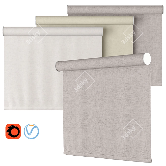 Pottery Barn Bali Bej Roller Blind 3D model image 1