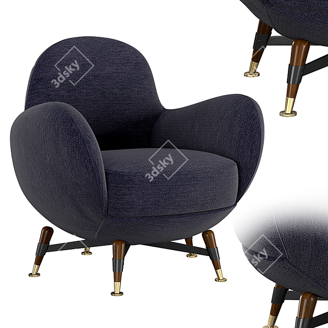 Luxury Mercury Anniversary Armchair 3D model image 1