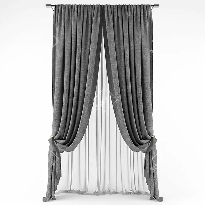 Poly-Versatile Curtain Panels 3D model image 1