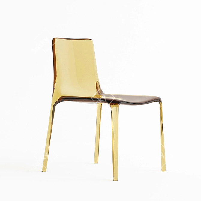 Elegant Acrylic Dining Chair 3D model image 1
