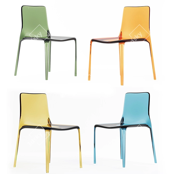 Elegant Acrylic Dining Chair 3D model image 3