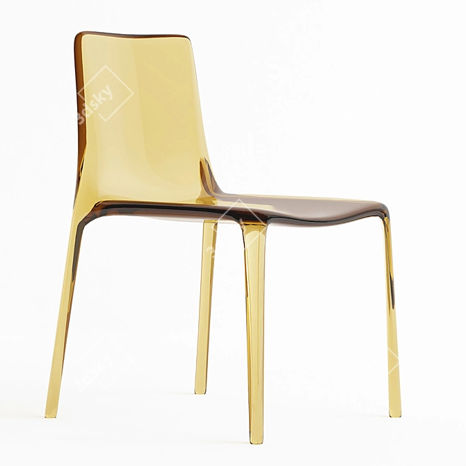Elegant Acrylic Dining Chair 3D model image 5