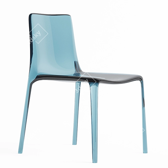 Elegant Acrylic Dining Chair 3D model image 6