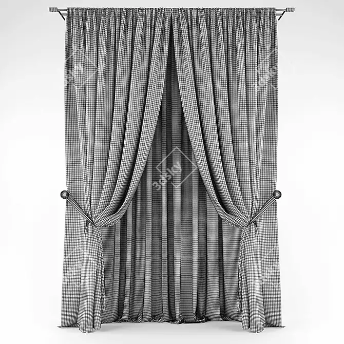 Polys - 117240 Verts - 118717: Sleek Curtain Set 3D model image 2