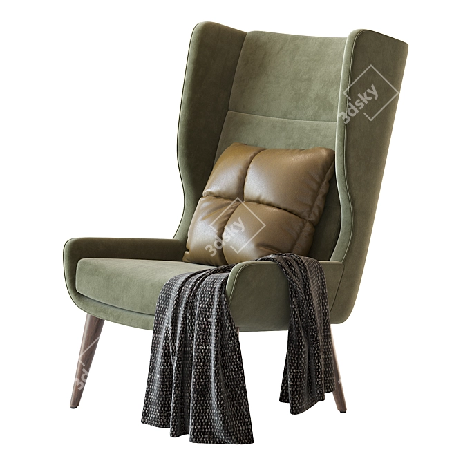 Hush Armchair: Stylish, Comfortable, and Durable 3D model image 2