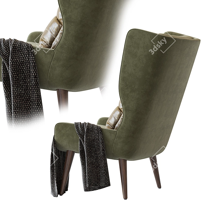 Hush Armchair: Stylish, Comfortable, and Durable 3D model image 4