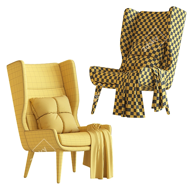 Hush Armchair: Stylish, Comfortable, and Durable 3D model image 5