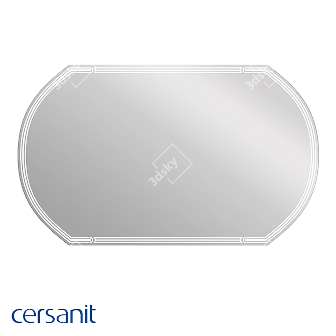 Oval LED Mirror 100x60 with Anti-Fog Illumination 3D model image 1