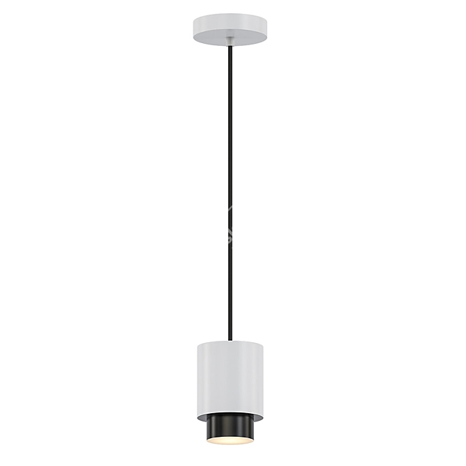 White LED Ceiling Light - Tech Specs 3D model image 1