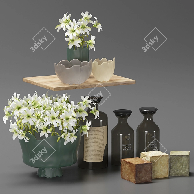 Bathroom Decor Set: Modern Elegance 3D model image 2
