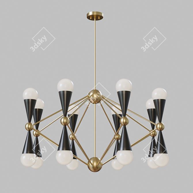 Sputnik Crosby 16-Light Chandelier. California Style 3D model image 1
