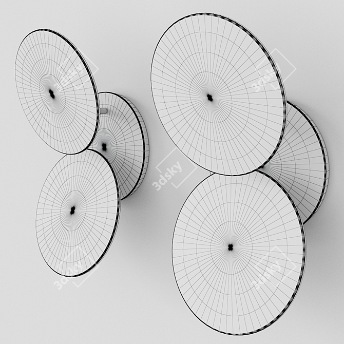 Millelumen Circles Wall: German-Made Sconce 3D model image 2