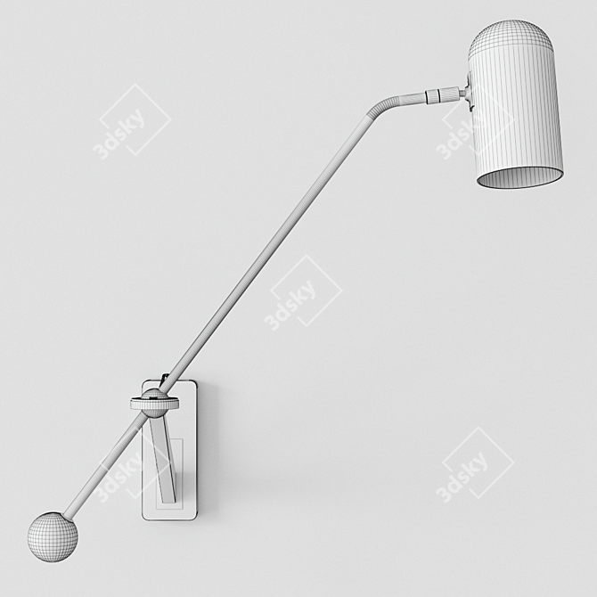 Sleek Stasis Wall Light 3D model image 4