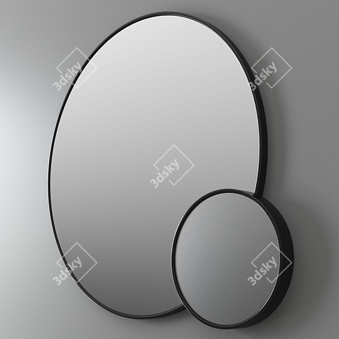 Elegant Amalfi Brass Mirror 3D model image 3