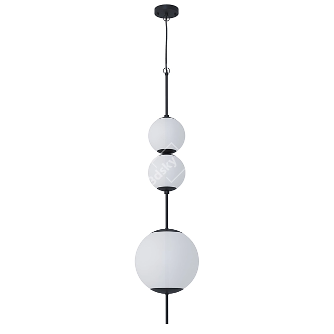 Elegant Brass and Glass Suspension 3D model image 2