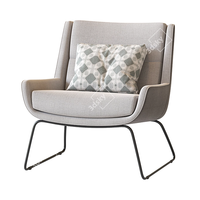 Hush Low Sled Chair 3D model image 4