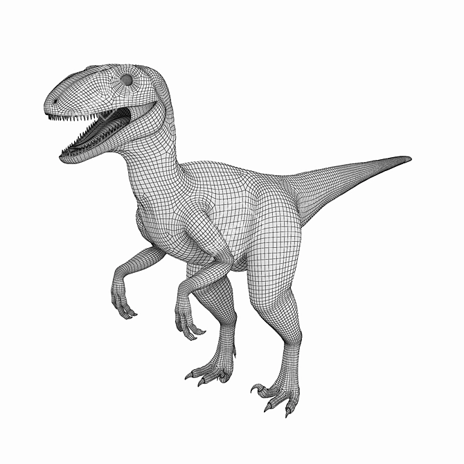 Sleek Raptor 3D Model - Perfect for Animation! 3D model image 4