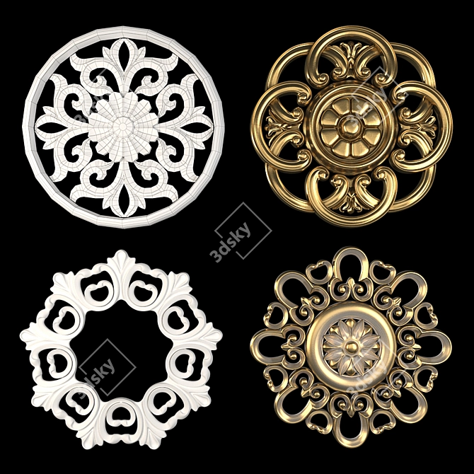 Elegant Wall Rosettes: 2016 Edition 3D model image 1