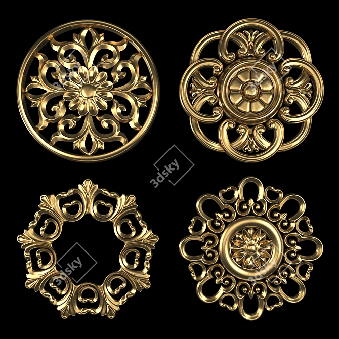 Elegant Wall Rosettes: 2016 Edition 3D model image 3