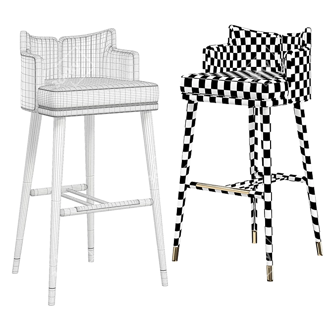 Ervin Bar Chair: Stylish and Comfortable 3D model image 2