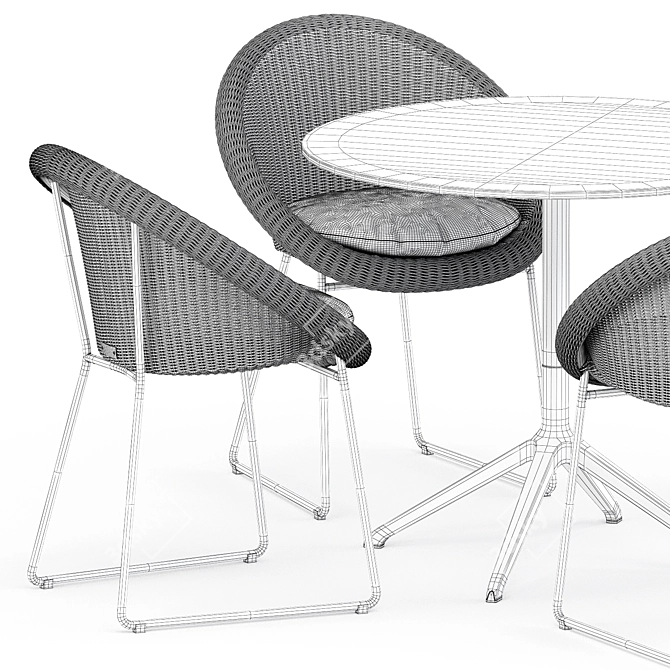Modern Elegance: Gigi II Armchair and Elephant Round Table 3D model image 5