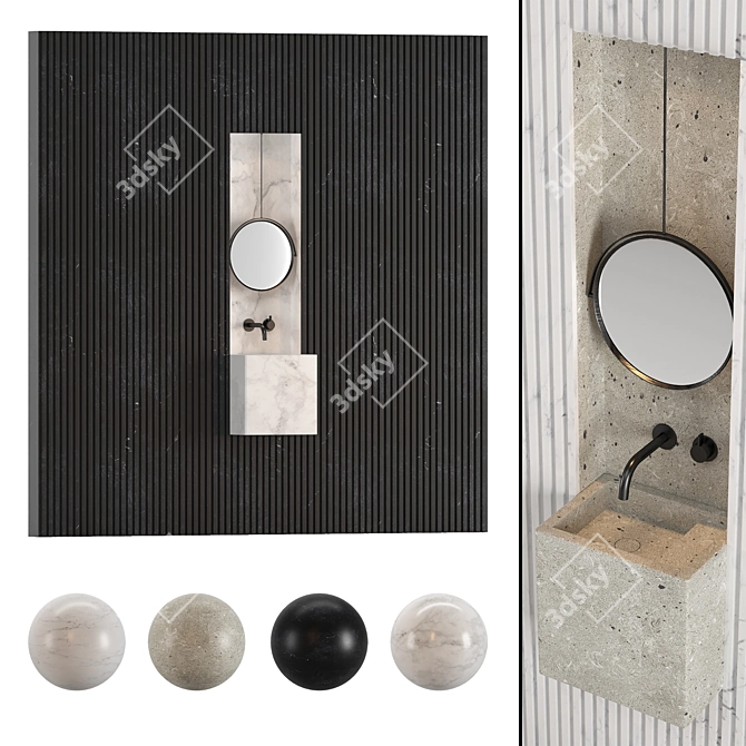Cocoon Bathroom Furniture Set 3D model image 1