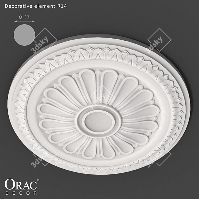 Elegant Ceiling Rosette: Orac Decor R14 3D model image 1