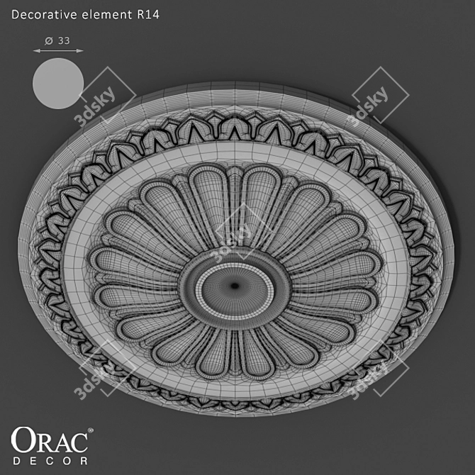 Elegant Ceiling Rosette: Orac Decor R14 3D model image 2