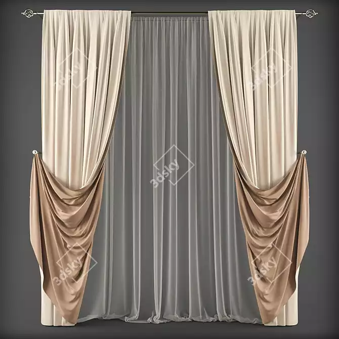 Versatile Polys Curtains 3D model image 1