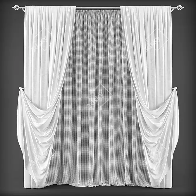 Versatile Polys Curtains 3D model image 2