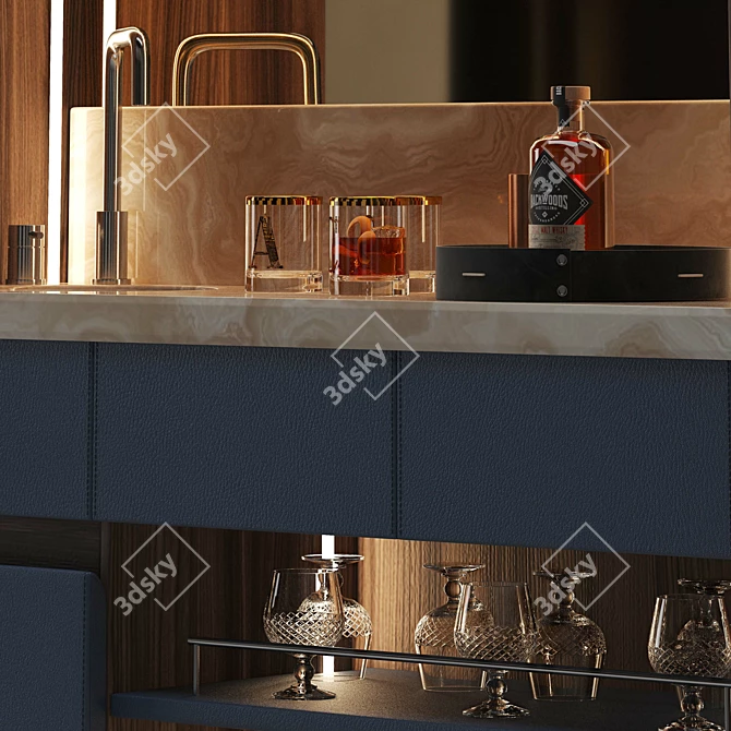 Elegant Page Bar Cabinet: Stylish & Functional 3D model image 3